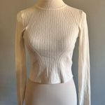 Gianni Bini  White Long Sleeve Mock Neck Sweater | Size: M Photo 0