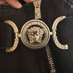 Versace Medusa Belted Low Rise Flare Jeans Faded Washed Black Size 30 NWT Photo 8