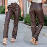 Judy Blue  Faux Leather Straight Leg Pants Size 9/29 Tummy Control High Rise Photo 2