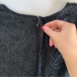 Vintage Night Vogue Silk Floral Sequin & Beaded Embellished Long Sleeve Dress L Black Size L Photo 9