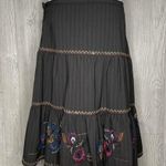 BCBGMAXAZRIA  fit and flare skirt embroidered tiered skirt size 8 Photo 4