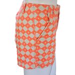 STYLUS Neon Orange Beige Embroidered Geo Twill Shorts Size 12 Photo 3