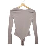 Revolve LITA by Ciara Bodysuit Women’s XXS Taupe Long Sleeve Stretch Scoop Neck Photo 3