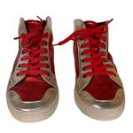 LA DOVITCH MADE IN PORTUGAL RED AND GOLD LEATHER HIGH TOP SNEAKERS (7) Photo 3