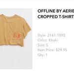Aerie OFFLINE BY Jersey Cropped T-Shirt- Khaki/Mustard Photo 1