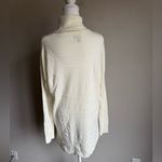 Chelsea28 Cream Pima Cotton Cashmere Lightweight Turtleneck Sweater Womens M Photo 5