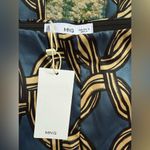 Mango NWT MNG geometric Italian fabric satin side zip pants, size medium Photo 3