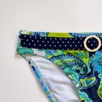 Swim Systems Belt Ring Low Rise Port Royal Paisley Polka Dot Bikini Bottom NWT Blue Size XS Photo 1