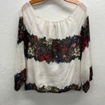Alice + Olivia Silk Alta Floral Print Peasant Top S Photo 6