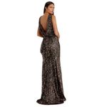 Mac Duggal Bronze Cowl Back Boat Neck Sequined Evening Gown 26331 Size 2 NEW Photo 1