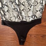 BB Dakota Women's Snake The Cake Satin Bodysuit Size Small Snakeskin Print Photo 5