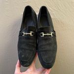 European Suede Leather Buckle Loafers Black Size 7.5 Photo 3