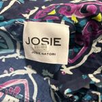 Josie Natori Festive Blue Ruffle Patterned One Shoulder Fitted Dress Size 2 Photo 2