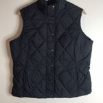 Lands' End  ladies black feather down puffer vest size medium Photo 2