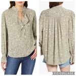 AG Adriano Goldschmied ‎ Celeste Peasant Blouse Green Floral XS Photo 1