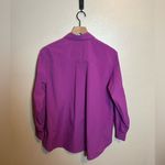 Athleta  Performance Oversized Poplin‎ Top in Jazzy Purple Button-Up Shirt Photo 4