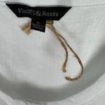 NWOT Violets & Roses Puff Sleeve Lace Detail Button Front Shirt Size Small S NEW Photo 3