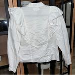 XiRENA Callie Blouse long sleeve ruffle button down shirt poplin White Photo 3