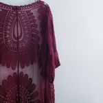 Rebellion Again Sheer Lightweight Cardigan Red Photo 6