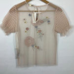 Hippie Laundry  Mesh Embroidered Top Size Medium NWT Photo 3