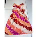 Elle Floral Dress Sleeveless Orange Pink Red Party Casual Sun Dress xs Photo 1
