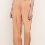 Vince Pleated Front Tapered Pants 8 Linen Blend Photo 0
