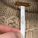 Free People  Sweater Sweetheart Chunky Rib Knit Pullover Tan mock neck sweater Photo 3