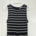 Alice + Olivia  Small Black, White Monah Pinstripe Stretch Knit Sleeveless Dress Photo 6