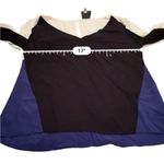 Aryn K  100% Silk Contrast Black, Navy & Cream 3/4‎ Sleeve V Neck Top Sz S Photo 7