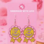 I Got Up Today Earrings 🌸 Cute Motivational Flower Girly Statement Jewelry Photo 0
