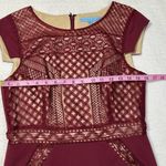 Antonio Melani Maroon Sheath Midi Dress Cap Sleeve Photo 6