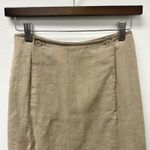 Fendi Vintage A-Line Twill Ramie Skirt Beige Size 6 Photo 1