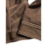 Bandolino  Stretch Black Denim Jacket Leopard Print Lined Full Zip Sz 6 NWOT Photo 1