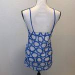 Pretty Good  circle pattern blue white cami peplum tank top Photo 4