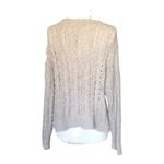 American Eagle  Outfitters Sweater Gray Pullover Crochet Long Sleeve Women Medium Photo 3