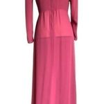 Vintage 80s Pink Victorian Maxi Wrap Dress With Union Label Size 8 Photo 9