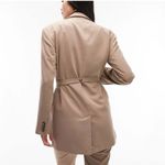 Topshop  Belted Blazer Jacket Beige 12 Photo 3