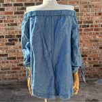 Free People  Show Me Some Shoulder linen top in Chambray / S /Excellent condition Photo 4