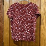 Sonoma  Brown Embroidered Sunshine State of Mind Short Sleeve Shirt Size Small Photo 1