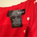 AQUA  Polka Dot Ruffle flounce Hi Low Dress red white size large Photo 4