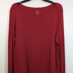 J Jill Pima Boat Neck Tunic L Long Sleeve Lightweight 100% Cotton Rust Red Size L Photo 0