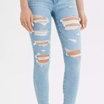 American Eagle Outfitters super hi-rise light wash ripped jegging Photo 0
