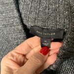 Ann Taylor XS Gray Mock Neck Sweater Layered Hem Shirt tail Photo 2