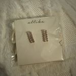 Ettika Gold Hoop Earrings with Cubic Zirconia Crystals Sparkly Glam Photo 3