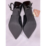 Woman’s NWT Ribongz Slip On Stiletto Pumps 11 Black Ankle Buckle Strap Close Photo 6