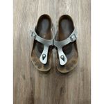 Birkenstock  Women Gizeh Icy Metallic Silver Birko-Flor Sandals‎ Sz EU 42 Photo 2