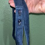 1970s Novelty Denim Geometric Aztec Wood Detail Top Handle Purse Photo 3