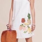 Holding Horses  Anthropologie White Linen Fruit Salad Dress size small Photo 0
