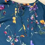 West Kei Stitch Fix  Blue Floral Tropical Blouse Women’s Small Photo 4