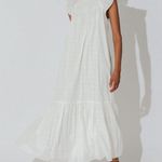 Cleobella White Malta Ankle Maxi Flowy Organic Cotton Dress W-1479 Sz L Photo 2